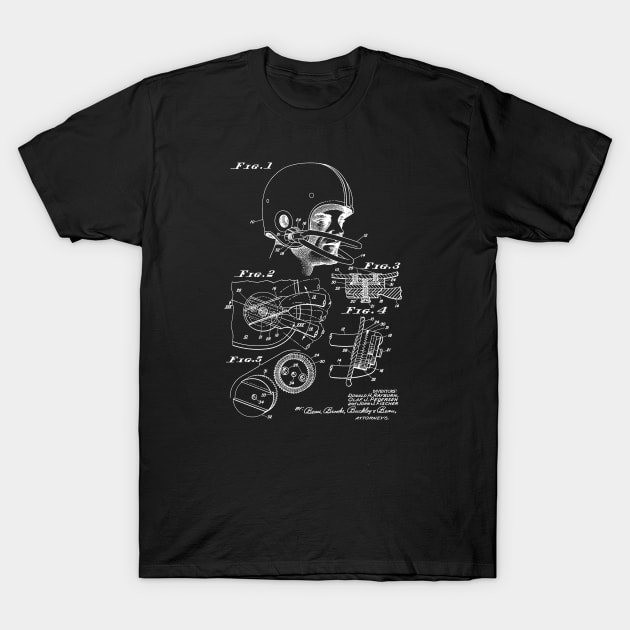 Football Helmet Vintage Patent Drawing Funny Novelty T-Shirt by TheYoungDesigns
